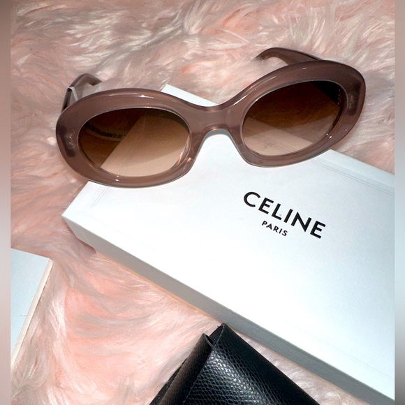 Celine Accessories Celine Triomphe Sunglasses In Acetatemilky
